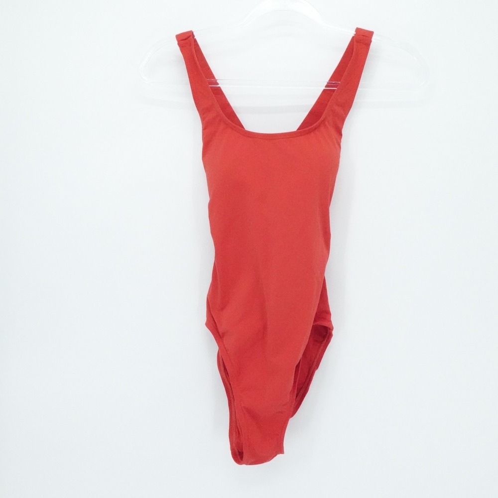 Andie‎ One Piece Swimsuit Womens XS Red Cross Back Minimalist Swim Stretch Beach